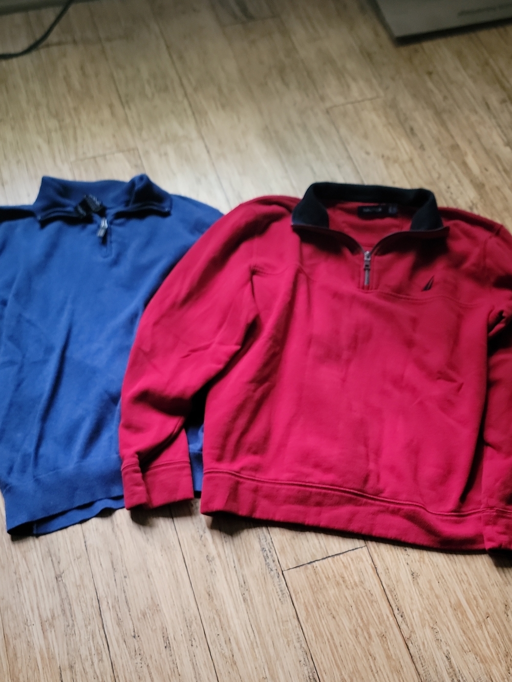 Nautica And Jos A Bank Men’s Red And A Blue Quarter-Zip Pullover Sweater